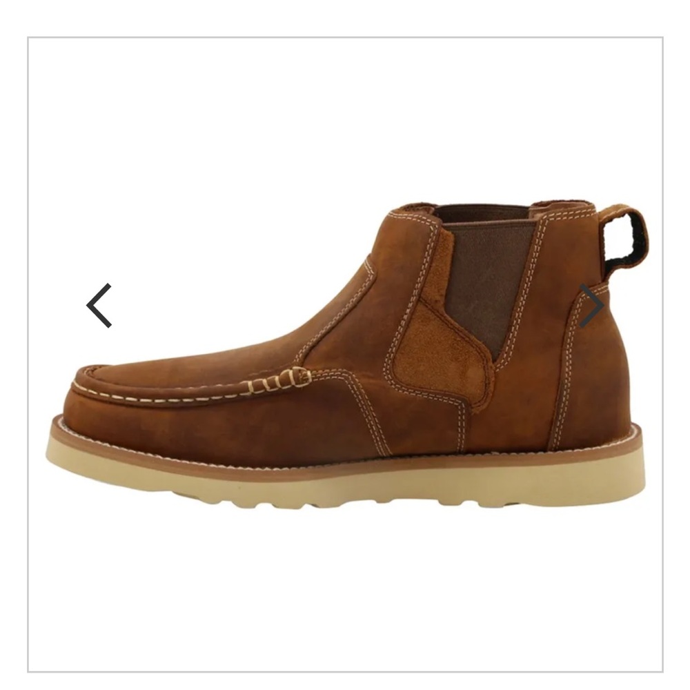 Twisted X Men's 4" Chelsea Wedge Sole Boots - Oiled Saddle Comp Toe - Picture 6 of 10